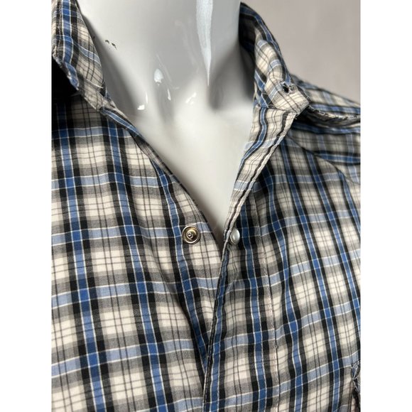 Coyote Mood Pearl Snap Western Shirt  LT Blue  Plaid 65% Polyester 35% Cotton - Picture 3 of 16